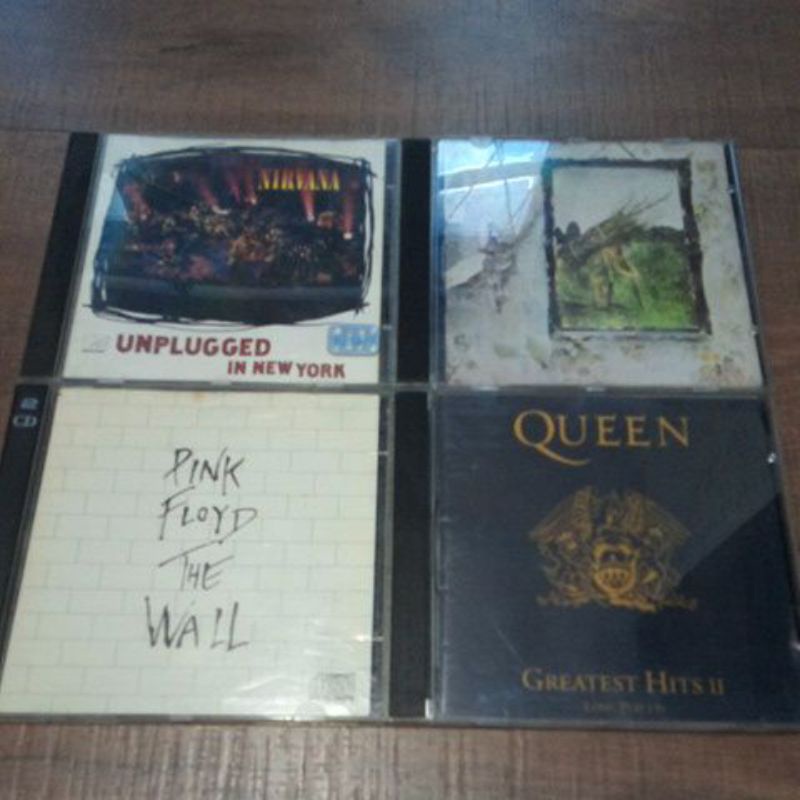 Lote 4 cds Led Zeppelin, Pink Floyd The Wall e The Dark side Queen
