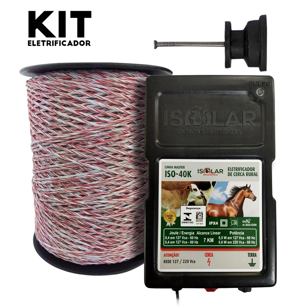 Kit eletrificador Rural Cerca Eletrica Gado Boi Caes 250mm Shopee Brasil