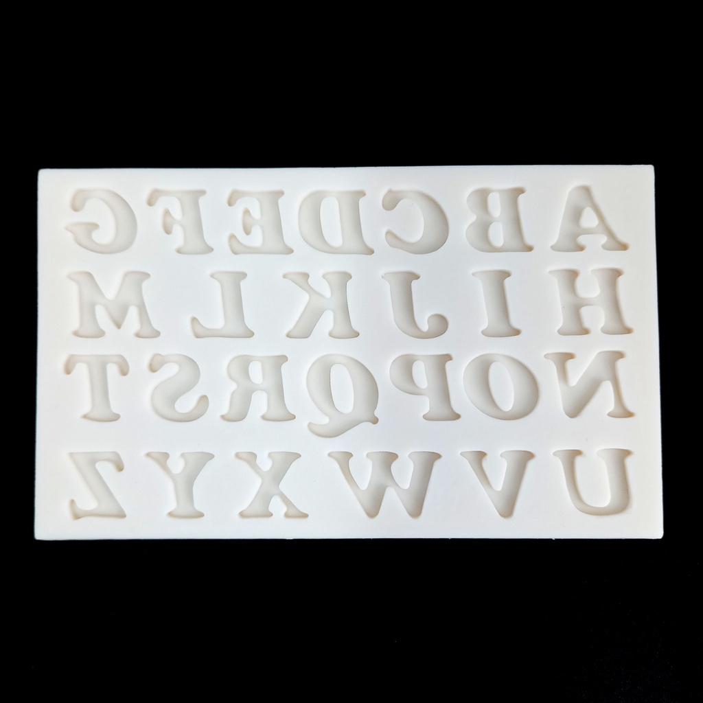 Molde de Silicone de Letras Maiúsculas para Pasta Americana e Biscuit