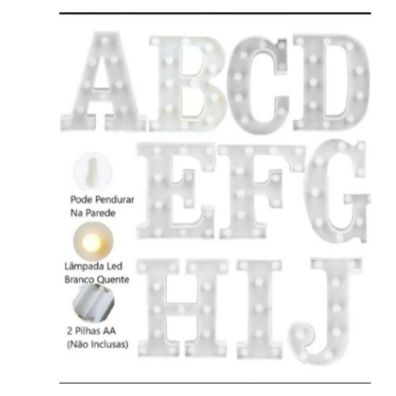Luminária Letra Led 3d Luminoso Decorativo 22 cm Shopee Brasil