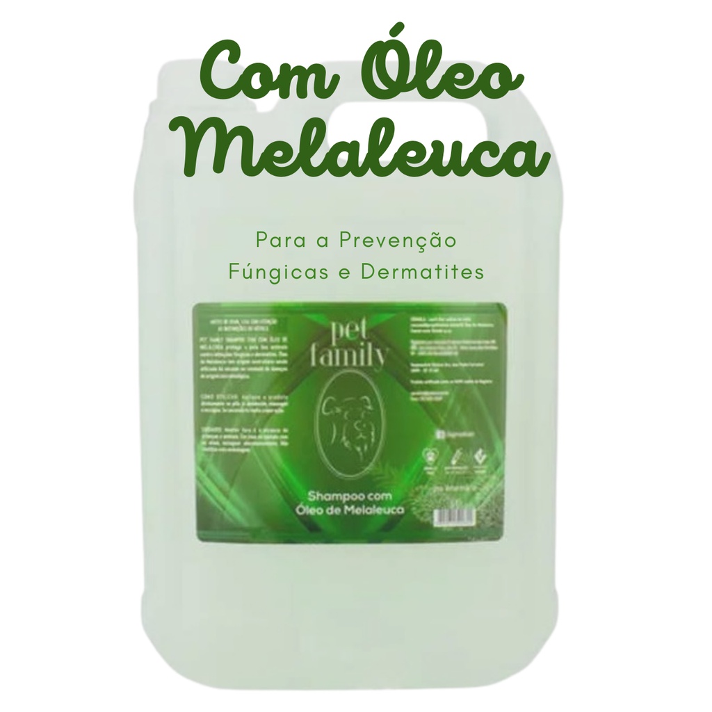 Shampoo Cachorro Pet Family com Óleo de Melaleuca Higiene 5 Litros