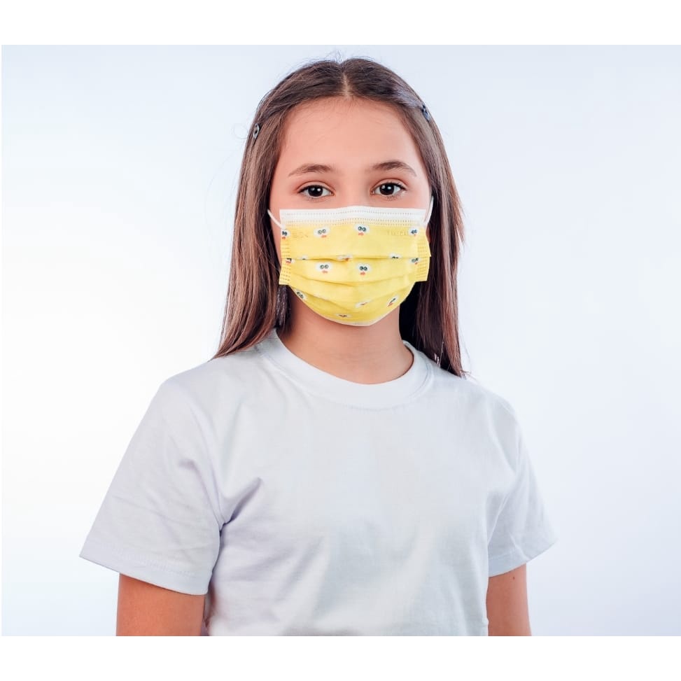 Máscara Infantil Tripla Descartável Pintinho Galinha Pintadinha Spk