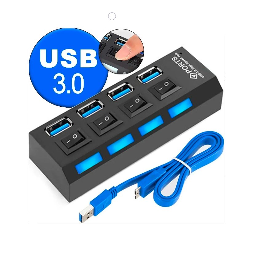 Hub Usb 4 Portas 3.0 Pendrive Tv Mouse PC notebook Teclado Shopee Brasil