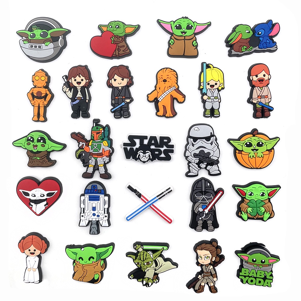 Cute Yoda Sword Jibitz croc Acessórios Jibbits Star Wars Charme Robô