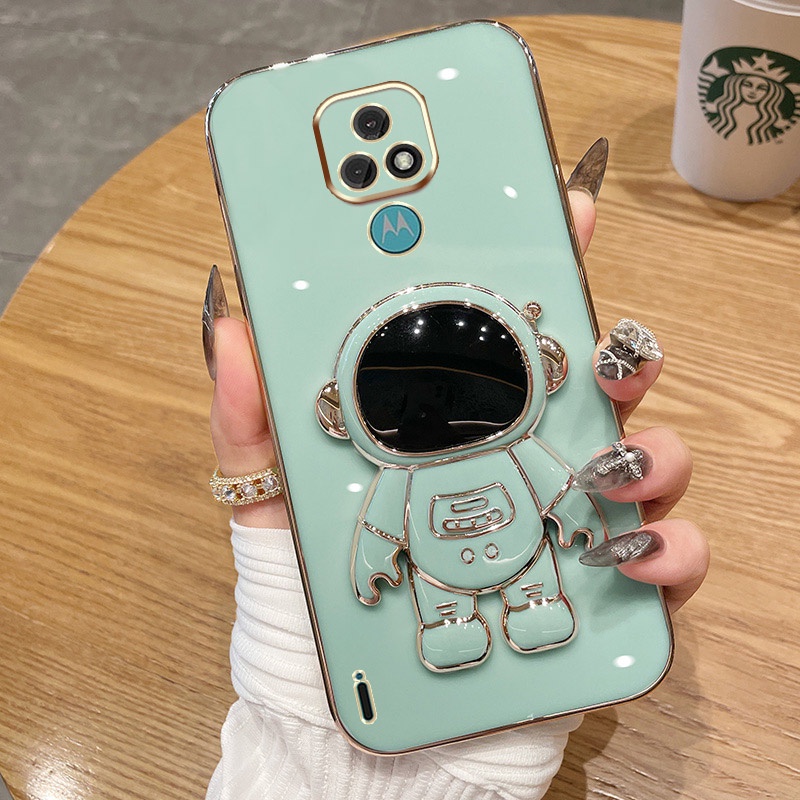 Capa De Celular Motorola Moto E7 E7 Plus Candy Color Astronauta Suporte