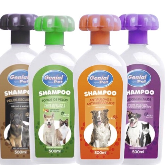 Shampoo Ph neutro Genial Pet Super Premium 500ml Para Cães e Gatos