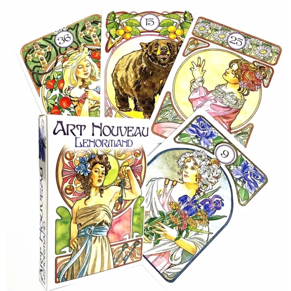 Art Nouveau Lenormand Oracle Deck Oráculo Cigano Nova Arte Baralho de