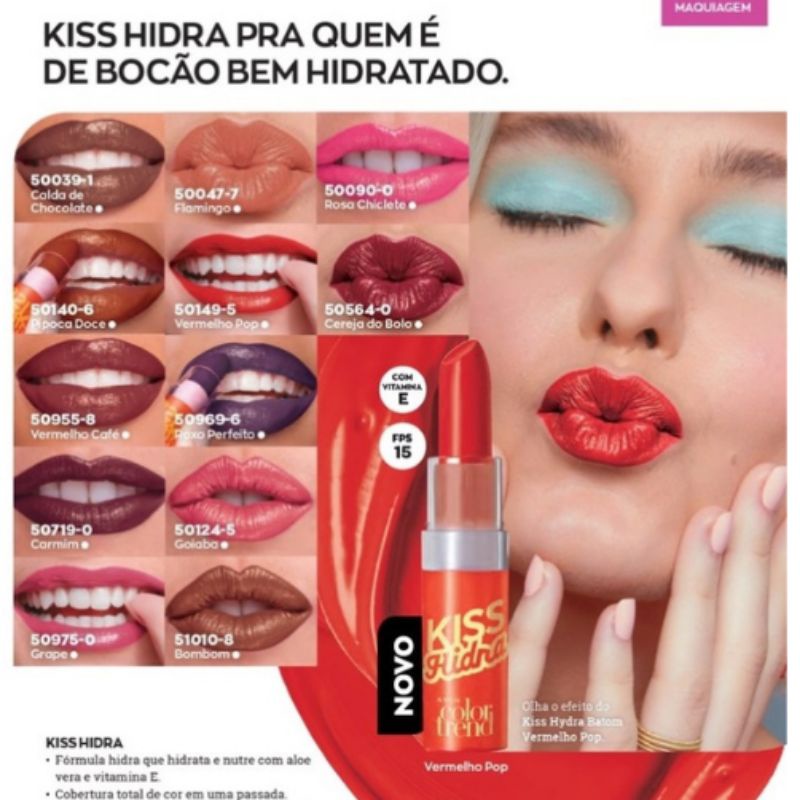 Batom Hidratante/Kiss Hidra Color Trend Avon Shopee Brasil