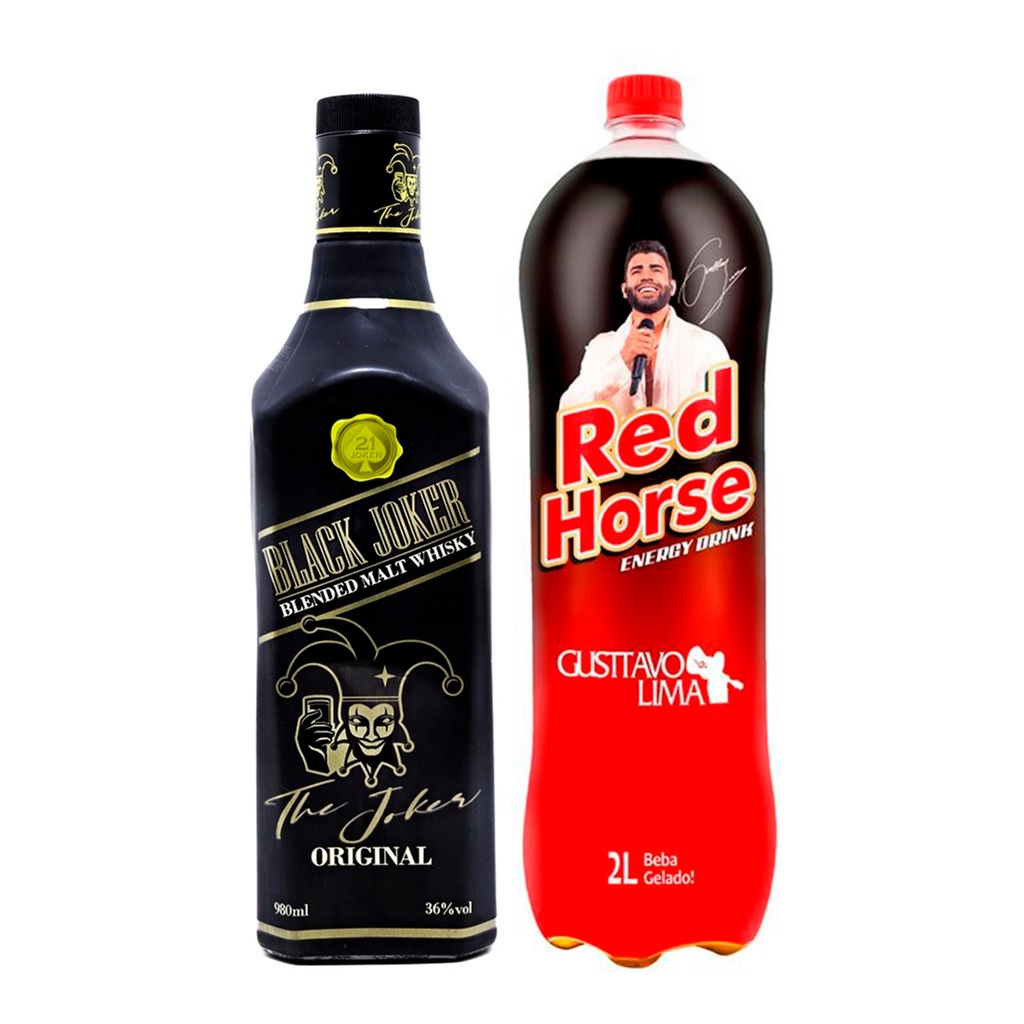 Whisky Black Joker Original 980ml + Energetico Red Horse 2lt Shopee Brasil