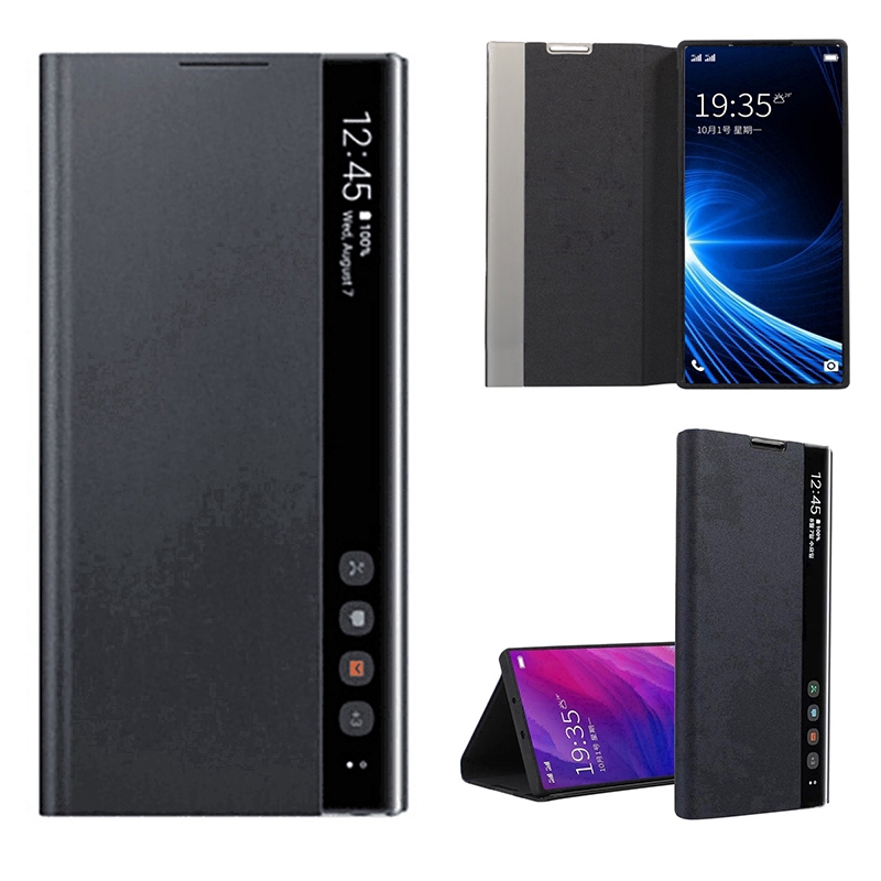 Smart View Flip Side Window Leather Case For Samsung S9 S10 S20 Plus Ultra Cover Escorrega o Preço