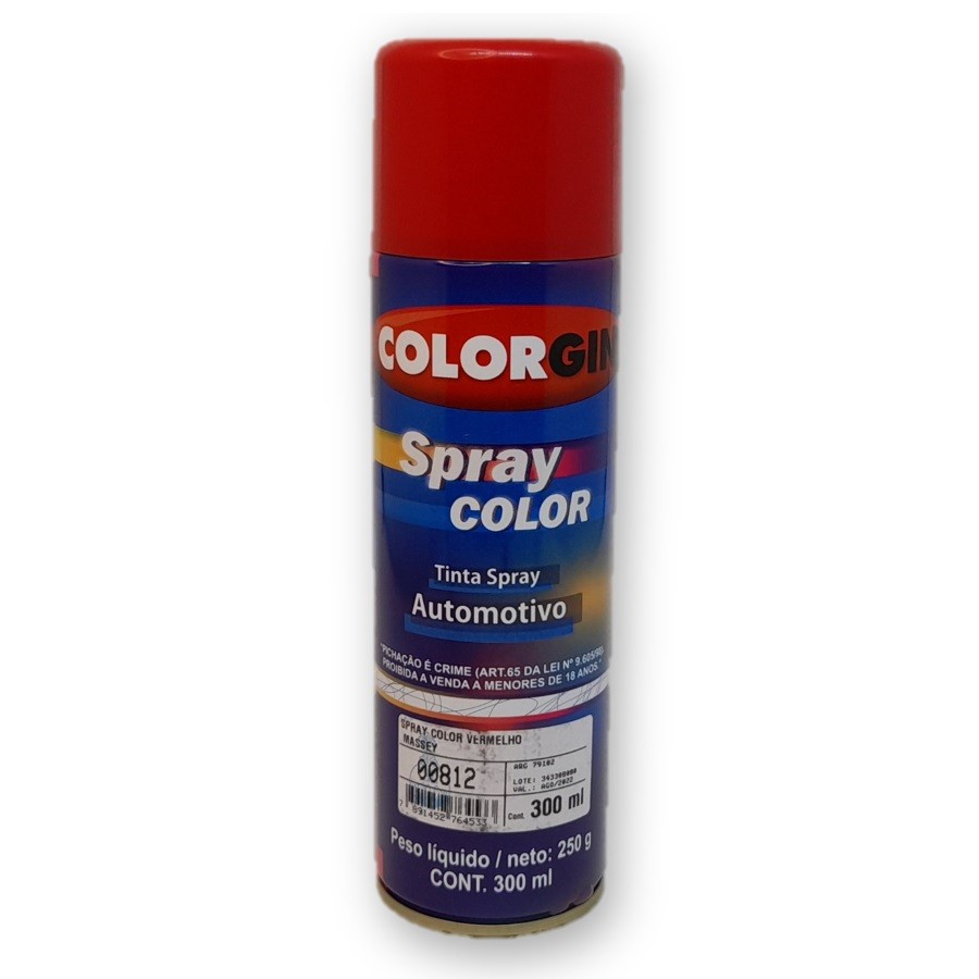 Tinta Spray Vermelho Massey Automotivo 300ml 250g Shopee Brasil
