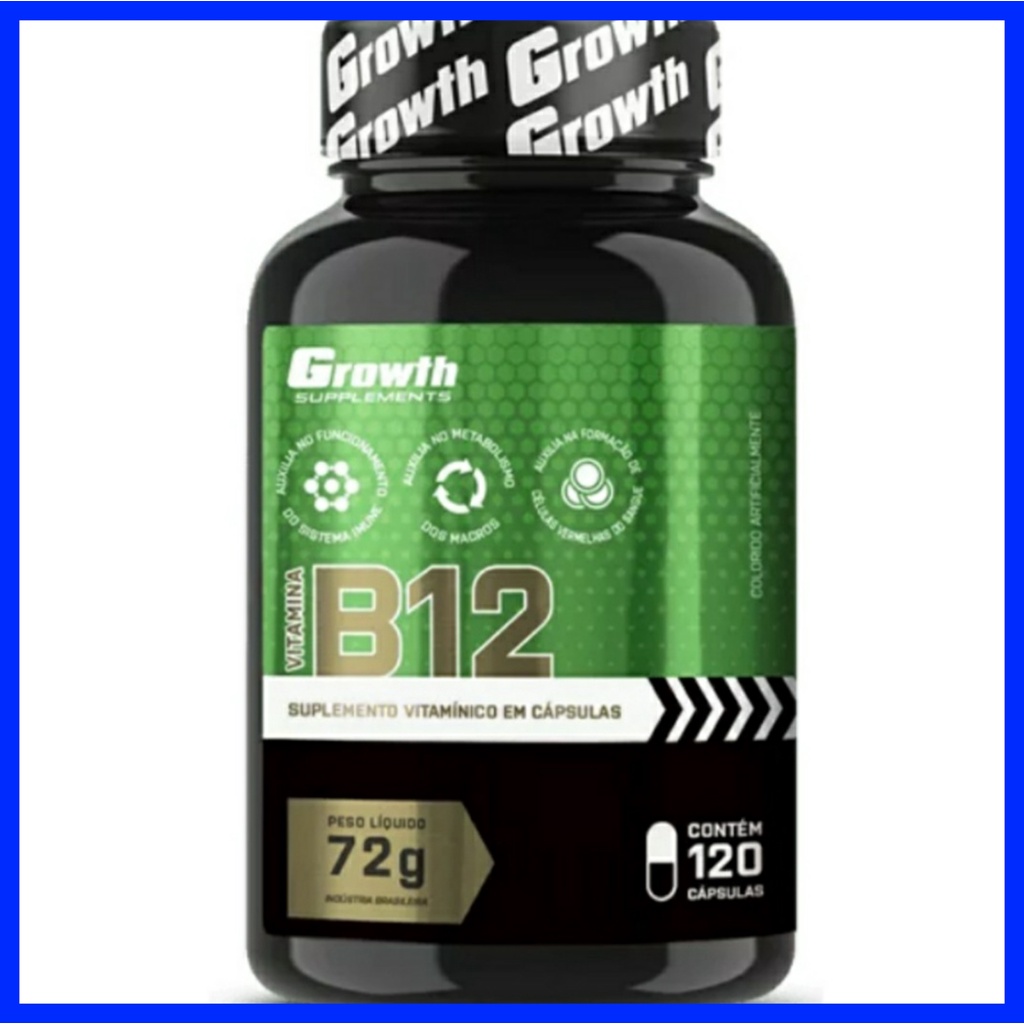 Vitamina B12 com 120 capsulas Growth Supplements Shopee Brasil