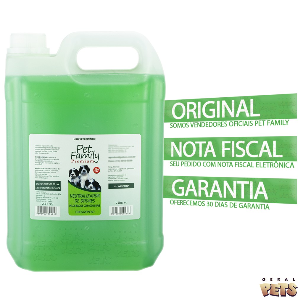 Shampoo Pet Neutralizador e Eliminador de Odores Desagradáveis para