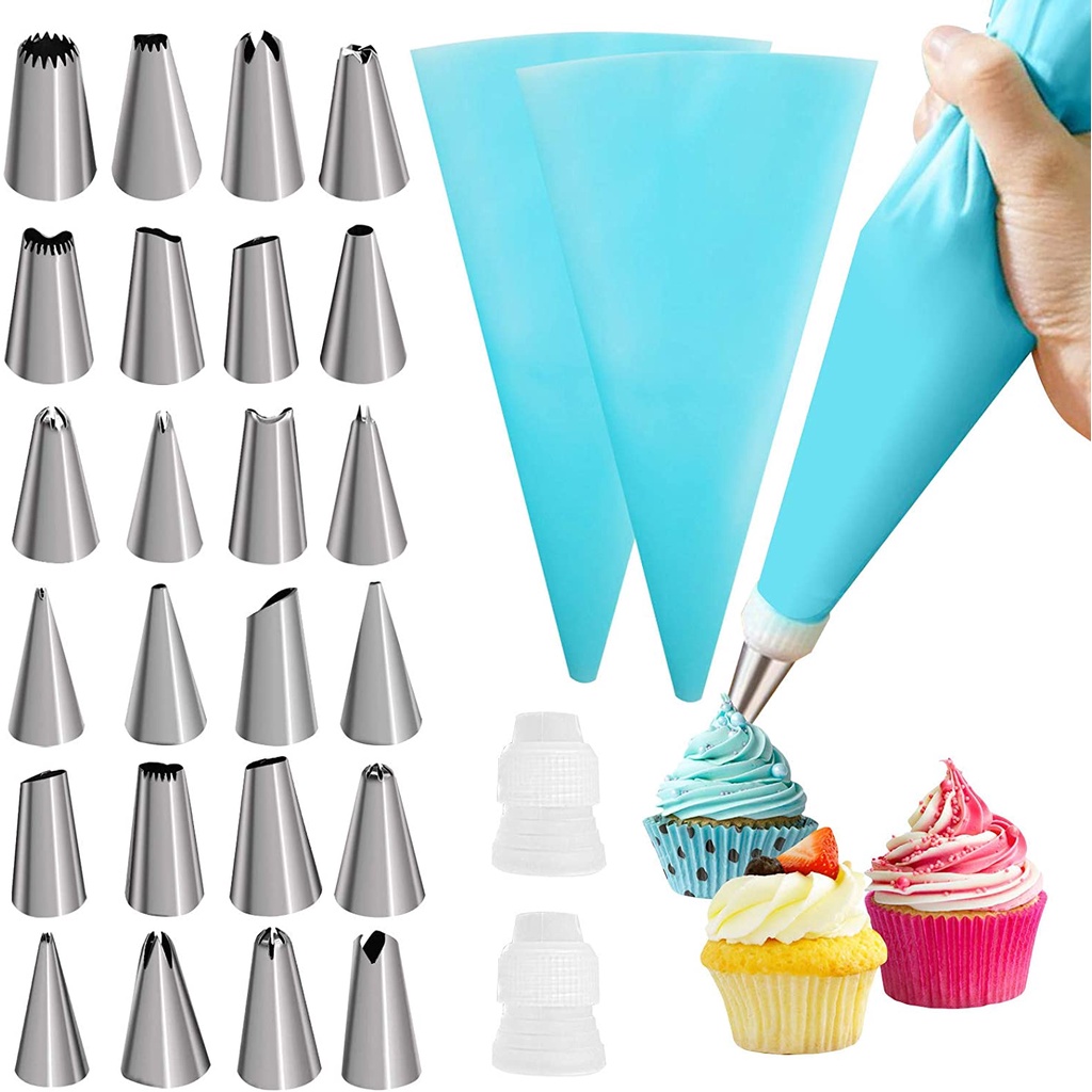 24 PÇS Bico Para Confeitar Conjunto De Saco De Confeiteira De Silicone