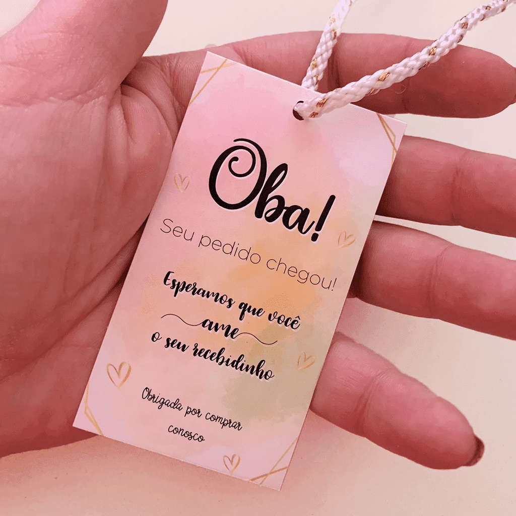 Tag de Agradecimento ao Cliente 40 und Oba sua chegou