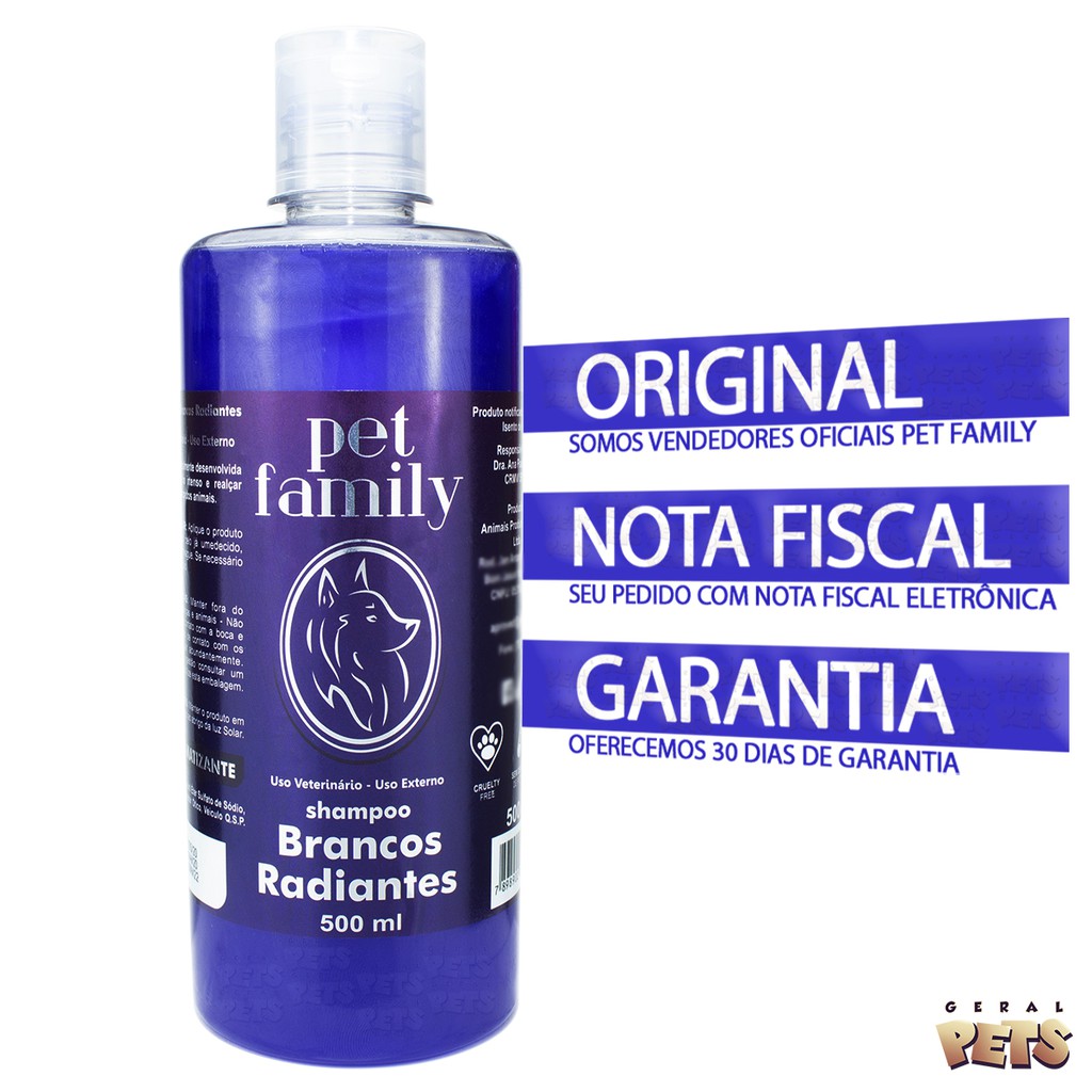 Shampoo Pet Branqueador Matizador Natural Para Cães e Gatos De Pelos