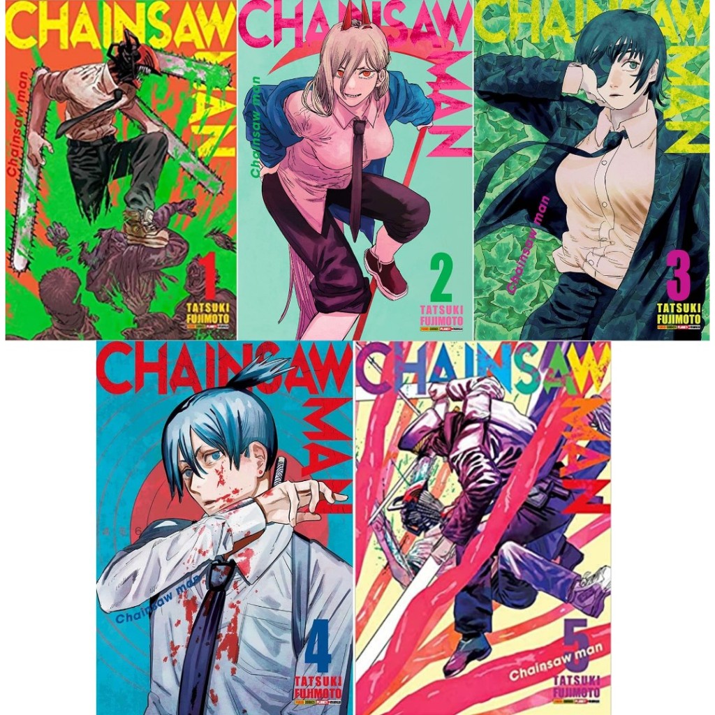 Chainsaw Man Kit Volumes 1 A 5 Shopee Brasil