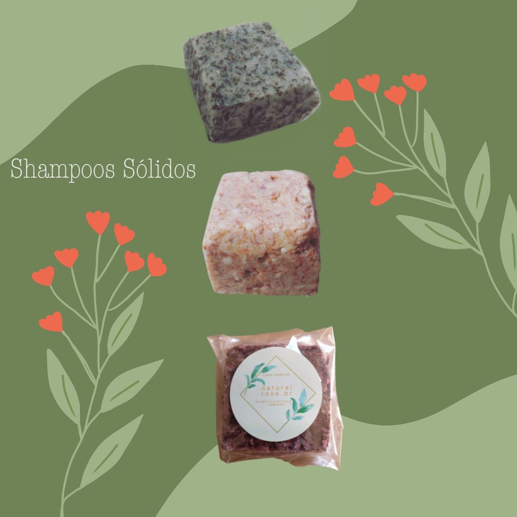 Shampoo Sólido Natural 60 gr Não Saponificado Naturalrose.br
