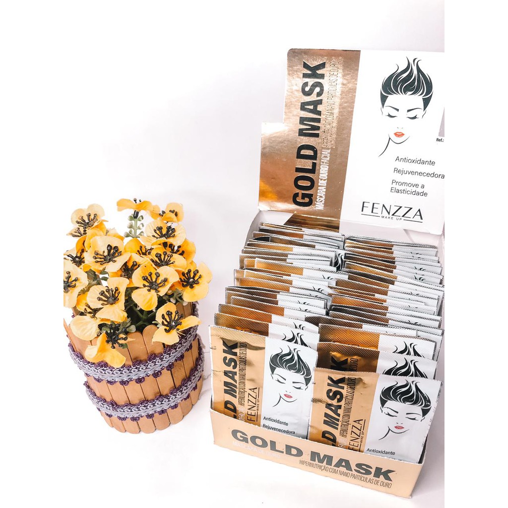 Máscara Facial Ouro Gold Mask Sachê 10g Fenzza Shopee Brasil