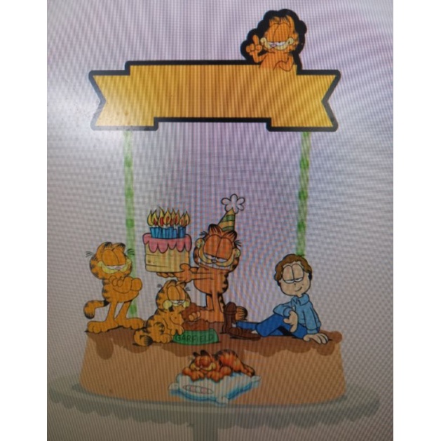 Topo topper para bolo garfield Shopee Brasil