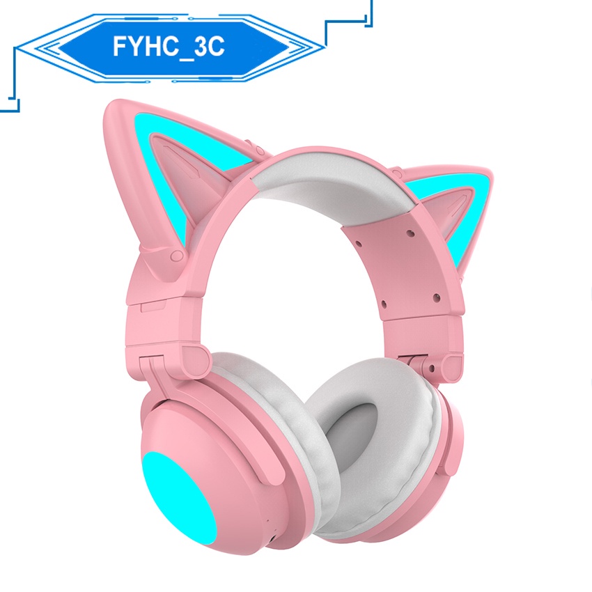 Cute Cat Wireless Bluetooth Headset Girls Gift Headphones with