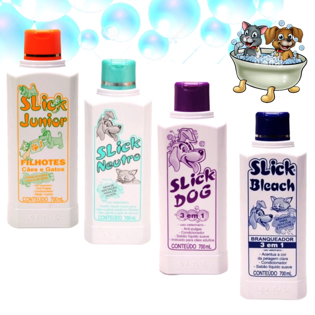 Shampoo e Condicionador Slick Dog 700 ml para Cachorros e Gatos Shopee Brasil