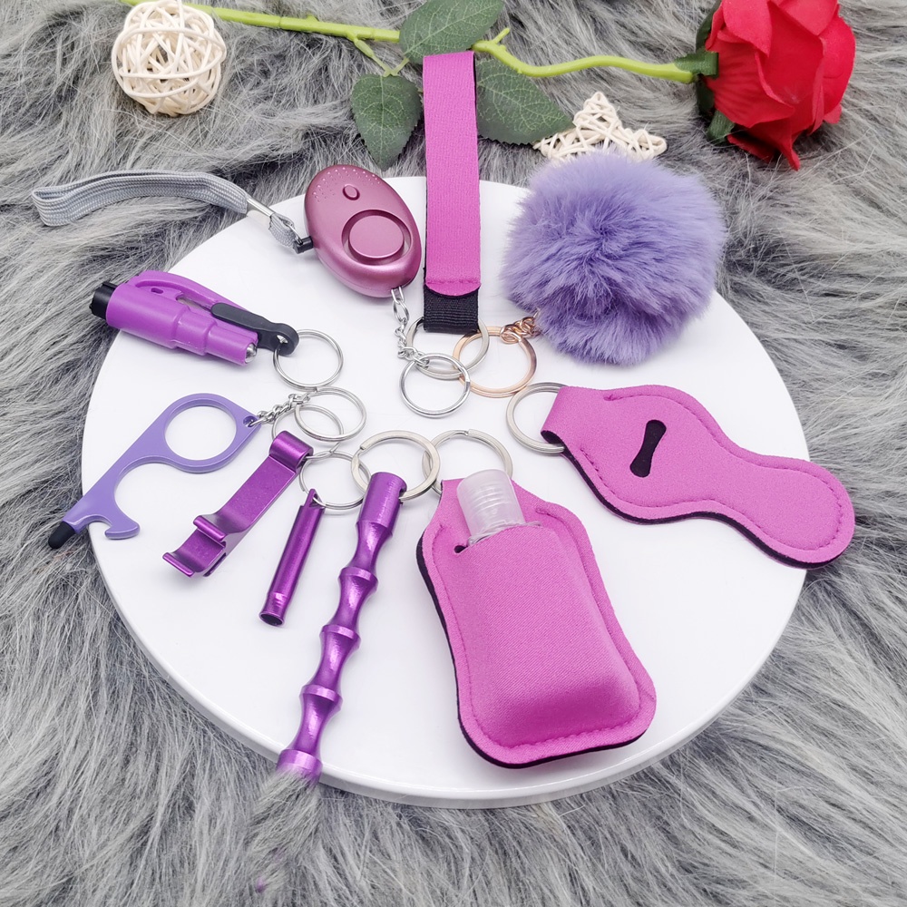 Conjunto De Chaveiros De Autodefesa ，Kit De Chaveiro Para Meninas Com