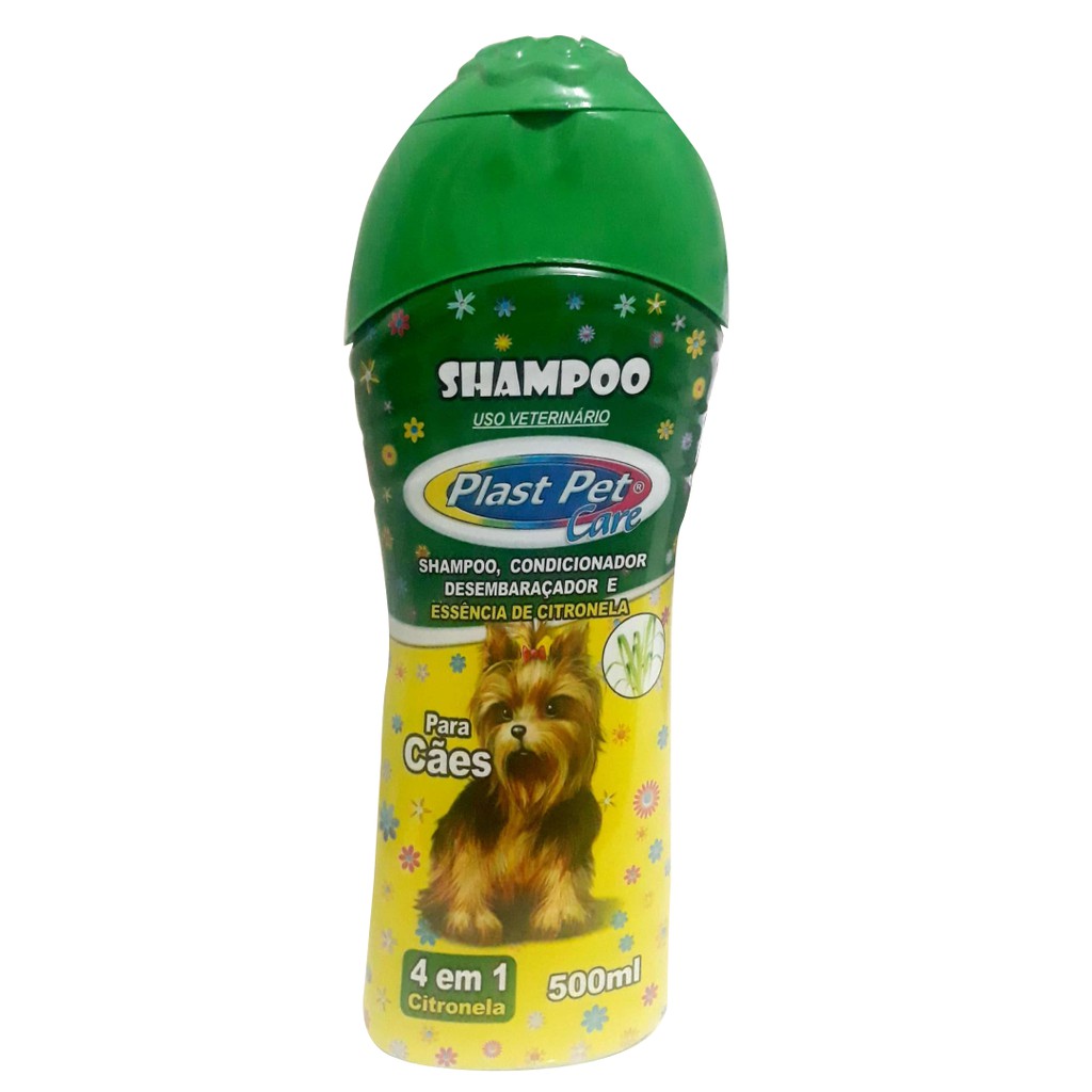 Shampoo Para Cachorro Plast Pet 4 em 1 Citronela Pelos Escuros Brilho