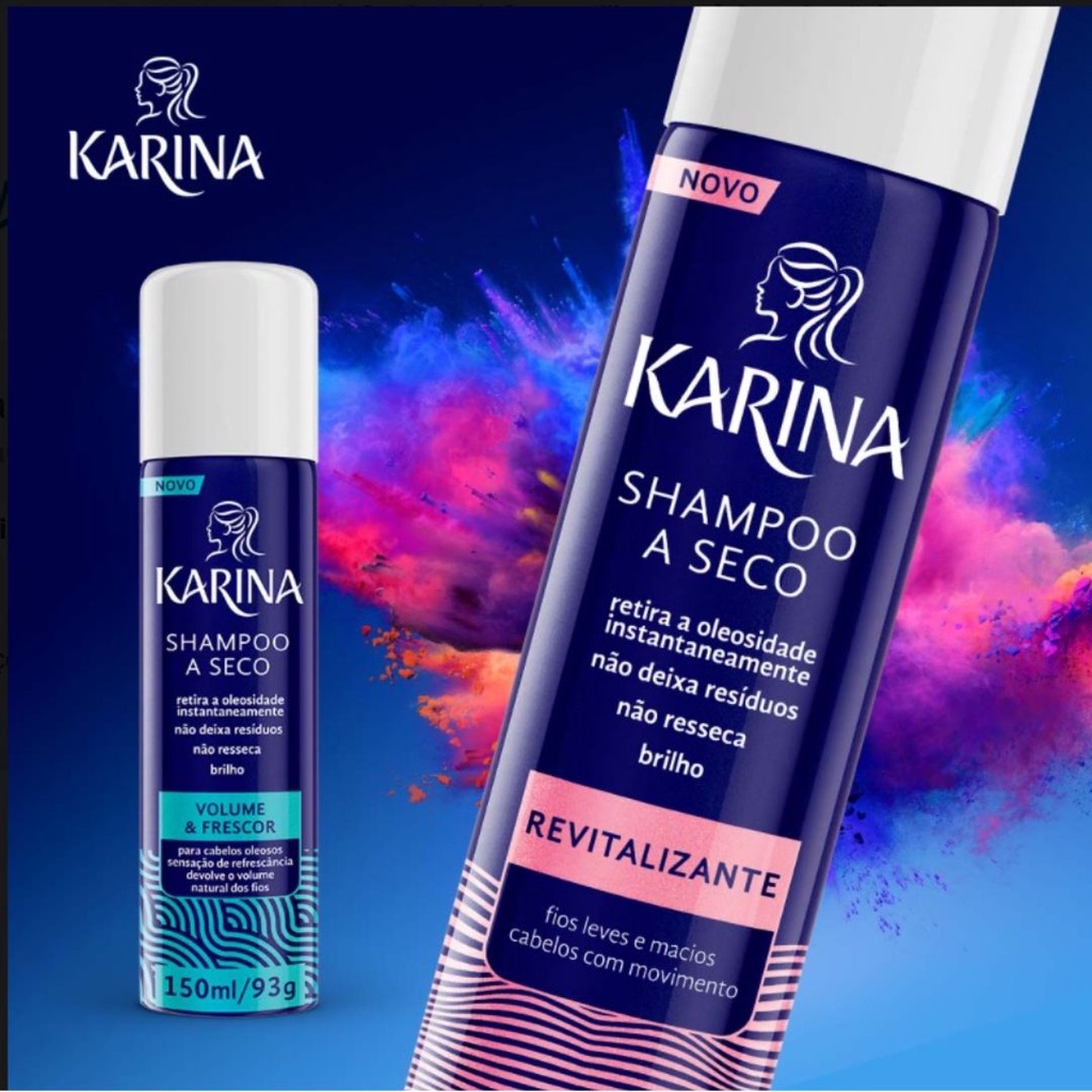 Shampoo A Seco Karina Volume Frescor Retira Oleosidade Revitalizante