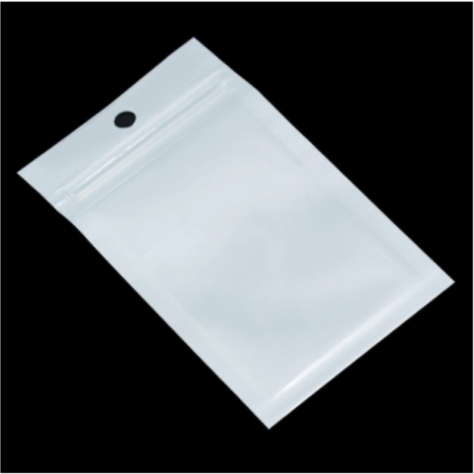 Saco Zip 10x15 Frente Transparente e Fundo Branco com Furo para