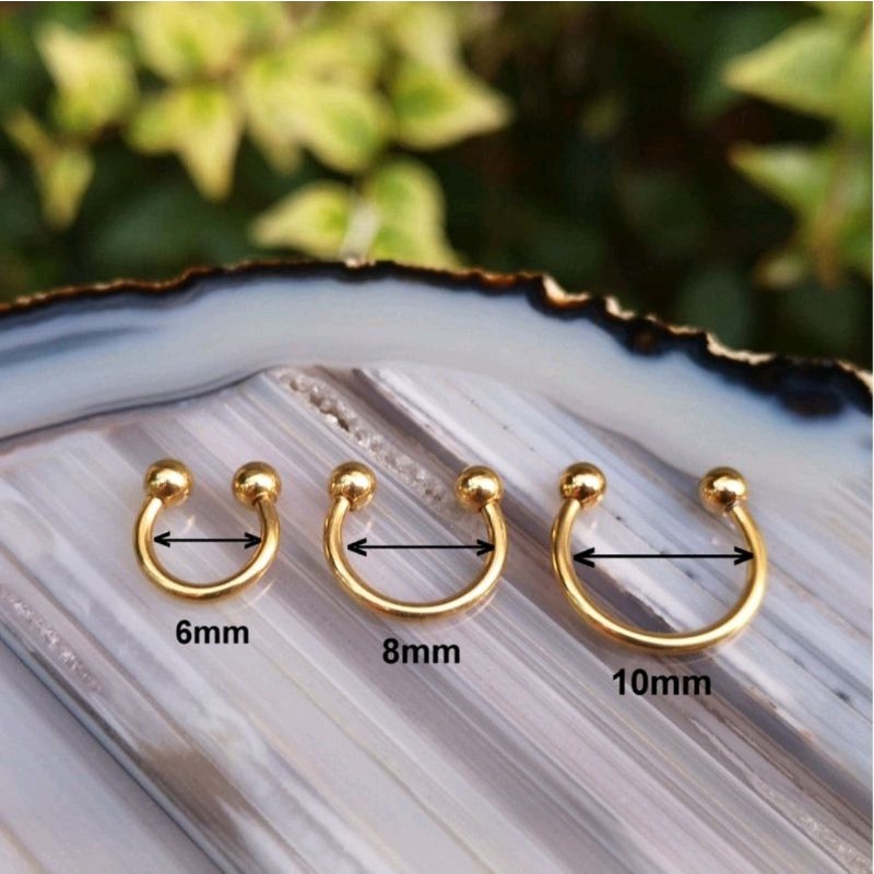 Kit com 3 Piercing Ferradura Dourado Septo Cartilagem Hélix Daith Aço Cirúrgico Shopee Brasil
