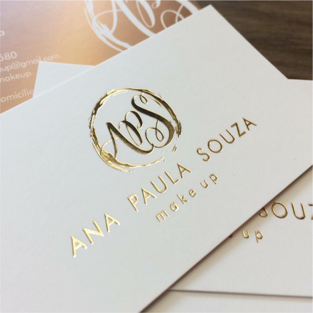 Cartão de Visita Hot Stamping Laminação Metalizado com Arte Inclusa