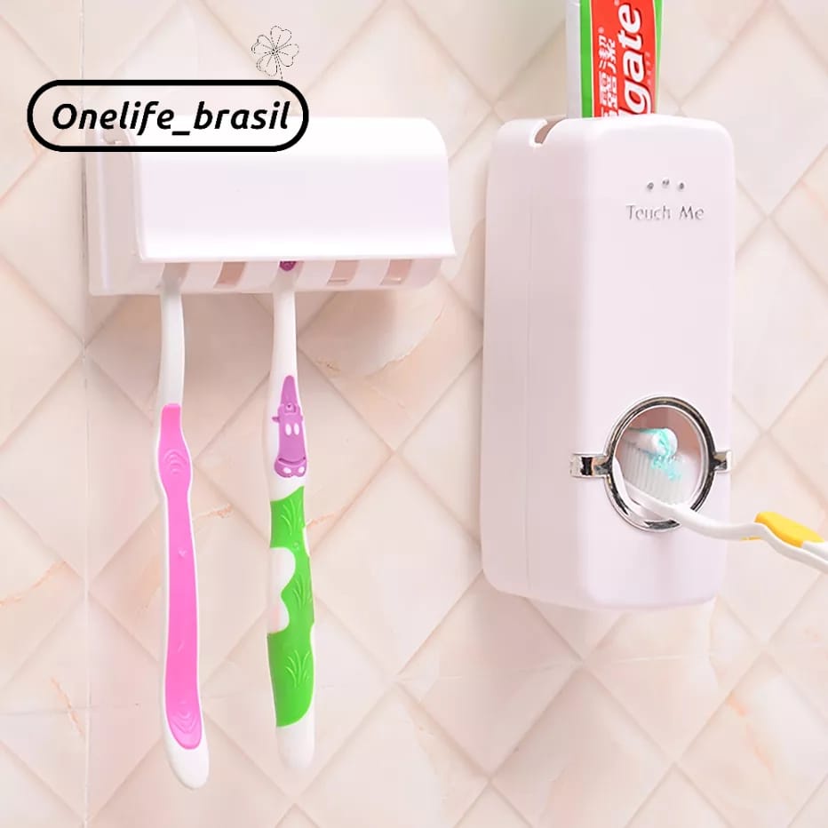 Dispenser de Creme Dental Pasta de Dente com Porta Escovas Shopee Brasil