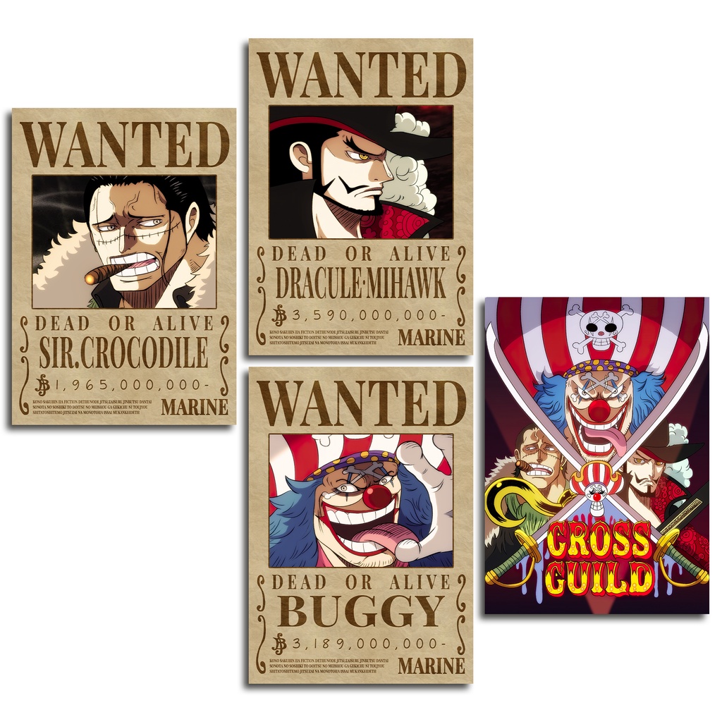Placa Decorativa One Piece Mihawk Buggy Crocodile Cross Guild Shopee