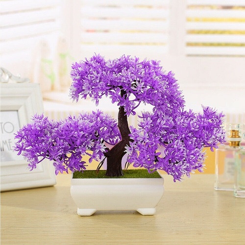 Bonsai Realista Artificial Mini Folhas Colorida Vaso Enfeite Shopee