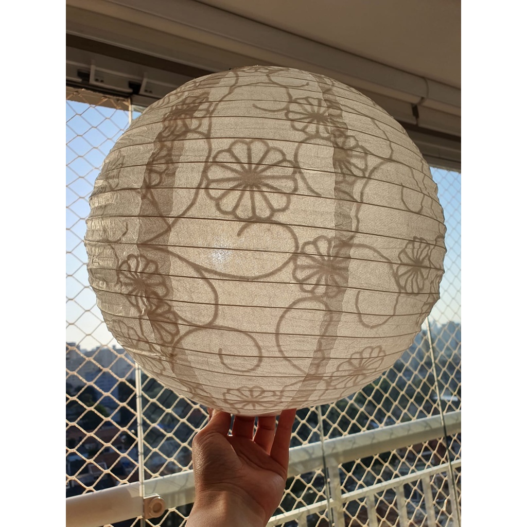 Balão luminária japonesa de papel Com Estampa De Flor 35cm para
