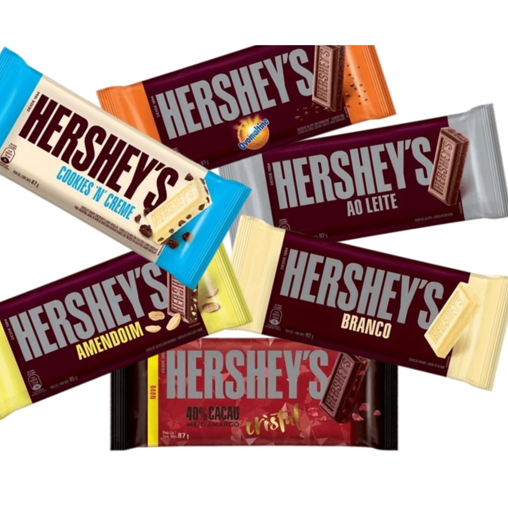 Chocolate Hershey s Barra Ovomaltine, Cookies, Ao Leite, Branco, Aerado