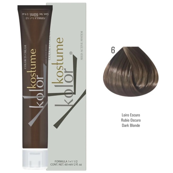 Coloração Kostume Color 6.0 Loiro escuro 60ml Shopee Brasil