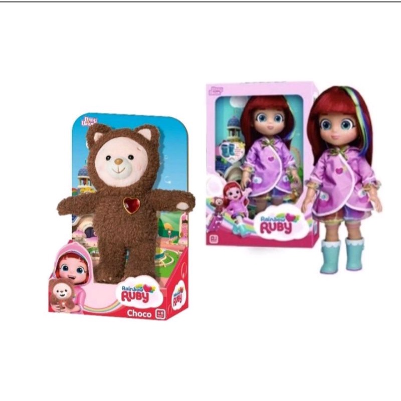 Rainbow Ruby Kit Boneca Articulada 40 Cm + Ursinho Choco Shopee Brasil