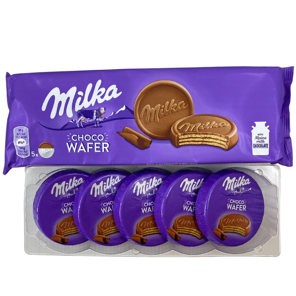 Milka Choco Wafer Bolacha Wafer de Milka ao leite Importado 150g