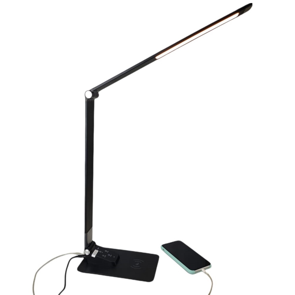 Luminaria de mesa Led Carregador Induçao Celular Touch Flexivel 5 cores