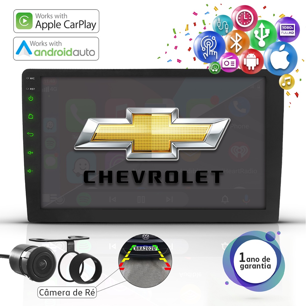 Central Multimidia 9 Pol Apple Carplay Android Auto Bt Espelha