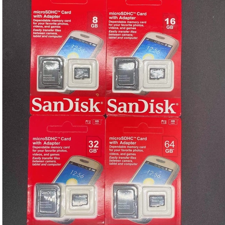 Cartão De Memória Sandisk SD A1 64GB 32GB 16GB 8GB Micro SD Cards