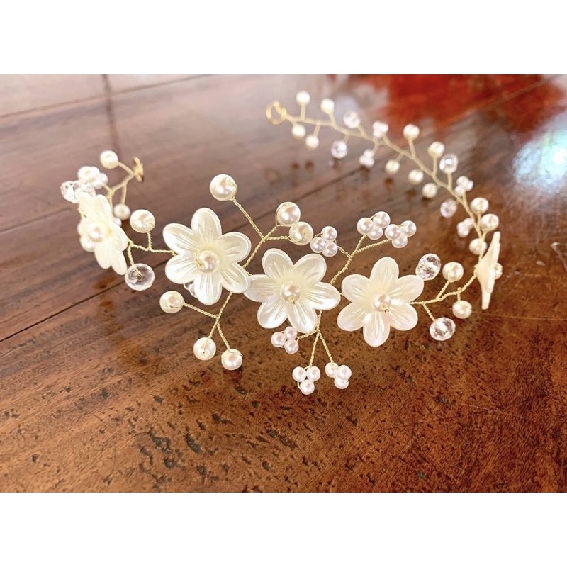 Tiara aramada fio cabelo de anjo luxo menina infantil batizado daminha