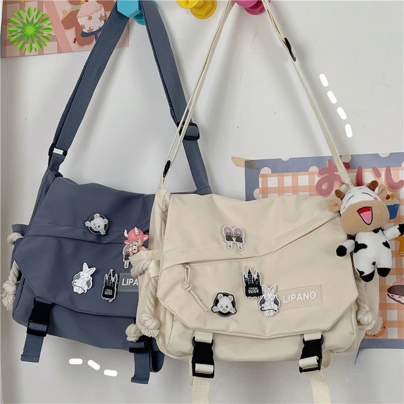 Bolsa De Ombro Grande Capacidade Masculino Japonês Harajuku Retro