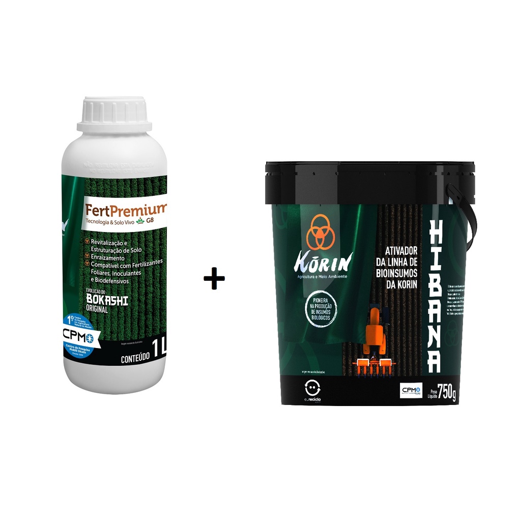 Bokashi Fert Premium Blend G8 1 litro + Hibana ativador rende 10