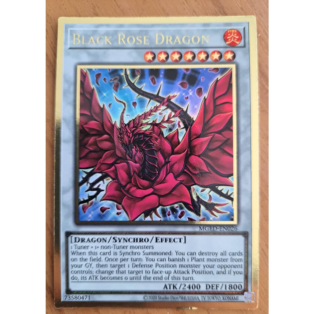 Card Yugioh Black Rose Dragon Premium Gold Rare original e nova