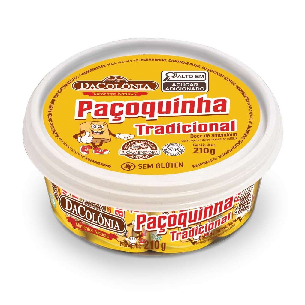 Pote de Paçoquinha 210g Tradicional da Dacolonia Shopee Brasil