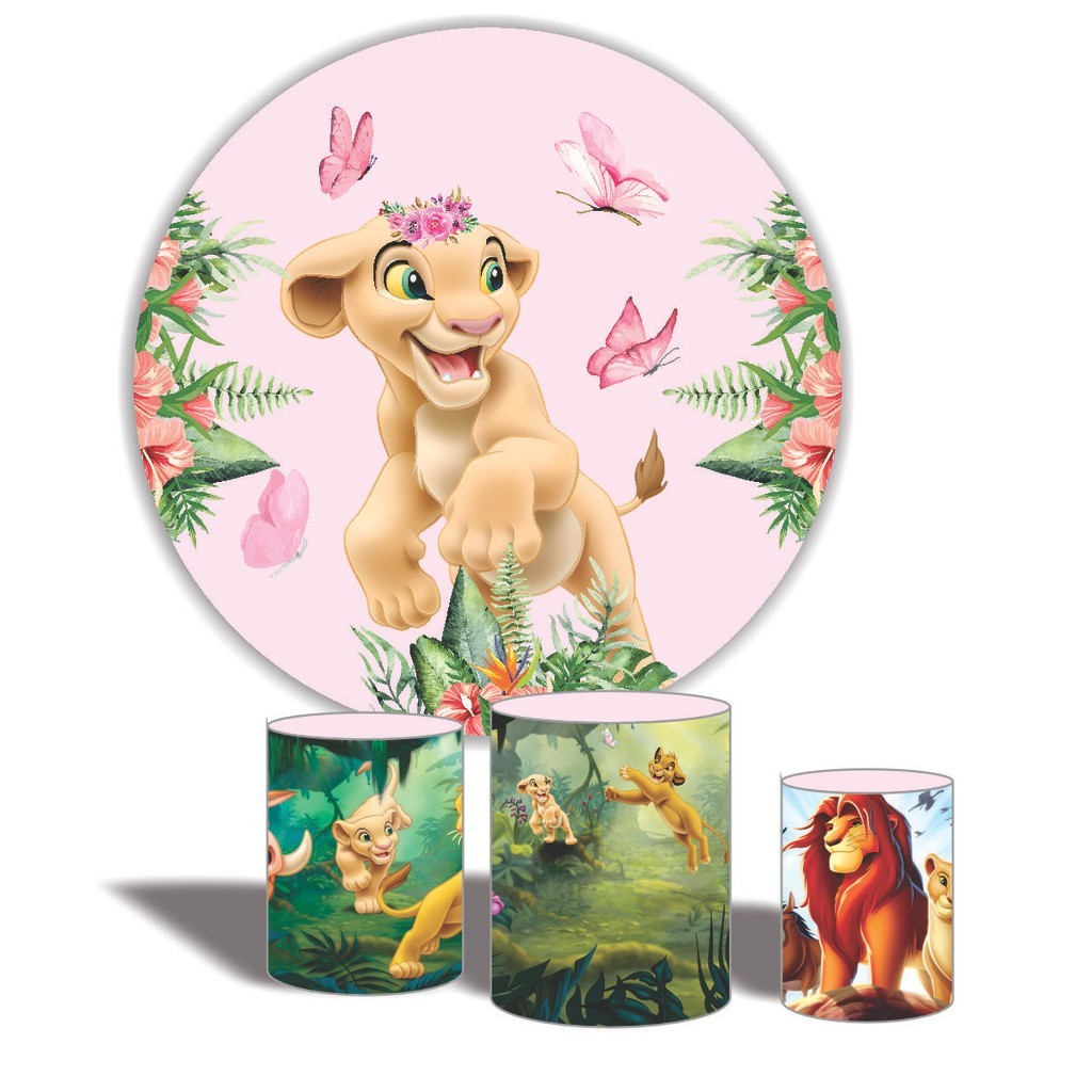 Kit Painel Festa Nala Rei Leão capas Cilindros Sublimado Shopee Brasil