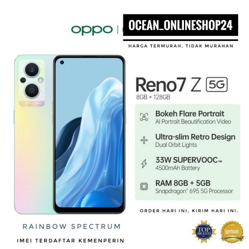 Jual OPPO RENO 7 Z 5G RENO7z 5G RAM 8GB 128GB RAINBOW OLED IPX4